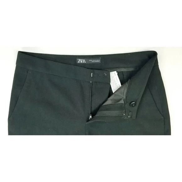 Zara Size 2 Women's Black Career Pocket Button Zip Pants Slack Inseam 26 Inches - Picture 10 of 14